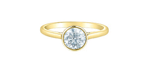 Ring -  Round cut Laboratory Grown Diamond -  14KT Yellow Gold | 1.00ct round cut