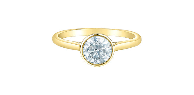 Ring -  Round cut Laboratory Grown Diamond -  14KT Yellow Gold | 1.00ct round cut