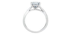 Ring - Round Cut Laboratory Grown Diamond -  14KT White Gold | 1.59ct Princess Cut