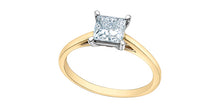 Load image into Gallery viewer, Solitaire Ring 14kt | LGD | 1.01ct princess cut
