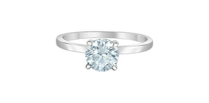 Ring -  Round Cut Laboratory Grown Diamond -  14KT White Gold | 1.09ct Round Cut