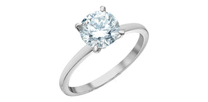 Ring -  Round Cut Laboratory Grown Diamond -  14KT White Gold | 1.59ct Round Cut