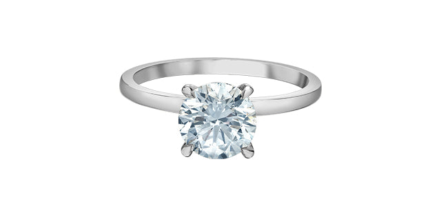 Ring -  Round Cut Laboratory Grown Diamond -  14KT White Gold | 1.50CT