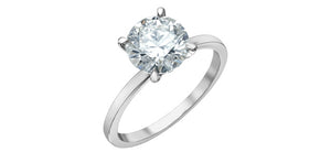 Ring -  Round Cut Laboratory Grown Diamond -  14KT White Gold | 2.07ct Round Cut