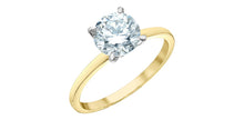 Charger l&#39;image dans la galerie, Ring -  Round Cut Laboratory Grown Diamond -  14KT Yellow and White Gold | 1.50CT
