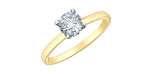 Charger l&#39;image dans la galerie, Ring -  Round Cut Laboratory Grown Diamond -  14KT Yellow and White Gold | 0.70CT
