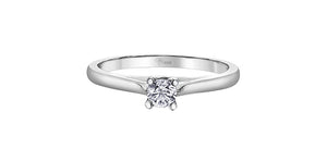 Ring - Natural Round Cut Canadian Diamond - 14Kt White Gold  | AM106W20