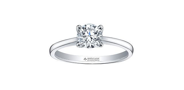 Ring - Natural Round Cut  Maple Leaf Diamonds - 18kt White Gold  | R1876WG-70