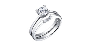 Ring - Natural Round Cut  Maple Leaf Diamonds - 18kt White Gold  | R1876WG-50