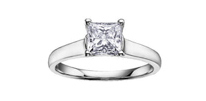 Ring - Natural Princess Cut  Maple Leaf Diamonds - 18kt White Gold  | R1923WG/70-18