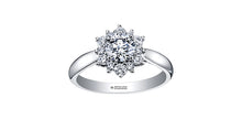 Charger l&#39;image dans la galerie, Ring - Natural Round Cut  Maple leaf diamonds - 18kt White Gold  | R30192WG/110-18
