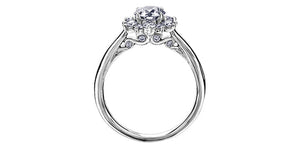 Ring - Natural Round Cut  Maple leaf diamonds - 18kt White Gold  | R30192WG/110-18