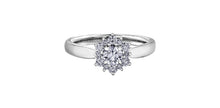 Charger l&#39;image dans la galerie, Ring - Natural Round Cut  Maple leaf diamonds - 18kt White Gold  | R30192WG/110-18
