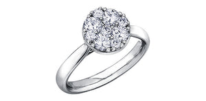 Ring 14kt White Gold - 0.66ct Total Natural Diamond | DX729W66