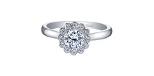 Charger l&#39;image dans la galerie, Ring - Natural Round Cut Maple Leaf Diamonds - 18kt White Gold  | ML519W30
