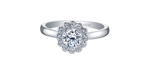 Ring - Natural Round Cut Maple Leaf Diamonds - 18kt White Gold  | ML519W30