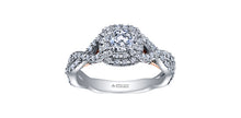 Load image into Gallery viewer, Ring - Natural Round Cut Maple Leaf Diamonds - 18t White Gold - 14kt Pink Gold | ML492
