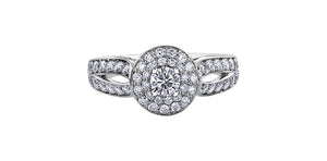 Ring - Natural Round Cut  Maple Leaf Diamonds - 14kt White Gold  | ML603