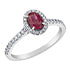 Ring - Diamonds & Ruby  - 10kt White Gold | DX870WRU