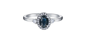 Sapphire and diamonds ring 14kt white gold | ML873WSA