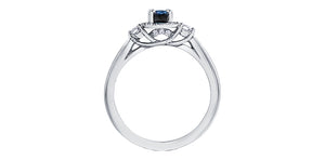 Sapphire and diamonds ring 14kt white gold | ML873WSA