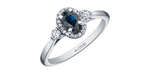 Sapphire and diamonds ring 14kt white gold | ML873WSA