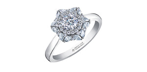 Ring - Natural Round Cut  Maple Leaf Diamonds - 18kt White Gold  | ML672W90