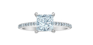 Solitaire Ring 14KT | LGD | 1.50ct princess cut center