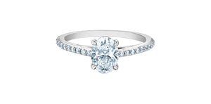 Solitaire Ring 14KT | LGD | 1.00ct Oval cut center