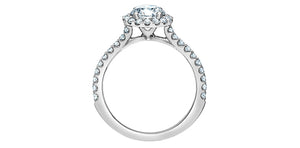 Solitaire Ring - 14kt White Gold -  1.04ct VS2-D Lab Grown Diamonds Round Brilliant Cut Center