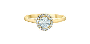 Solitaire Ring 14KT | LGD | 0.73ct round cut center