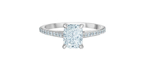 Solitaire Ring 14KT | LGD | 1.08ct cushion cut center