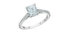 Load image into Gallery viewer, Solitaire Ring 14KT | LGD | 1.08ct cushion cut center
