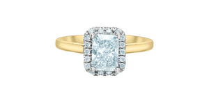 Ring - Radiant cut Laboratory Grown Diamond -  14KT Yellow-White Gold | 1.56ct Radiant Cut