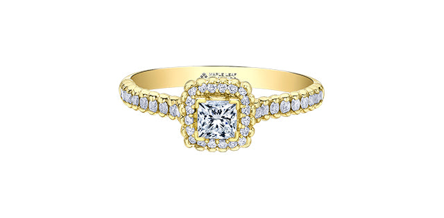 Ring - Natural Round Cut  Maple Leaf Diamonds - 14kt Yellow Gold | ML992Y55