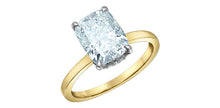 Load image into Gallery viewer, Solitaire Ring Yellow-White Gold - Cushion Cut Laboratory Grown Diamond 3.01ct VS1-E | LD191YW315
