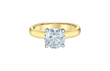 Charger l&#39;image dans la galerie, Ring -  Round Cut Laboratory Grown Diamond -  14KT Yellow and White Gold | 2.00CT

