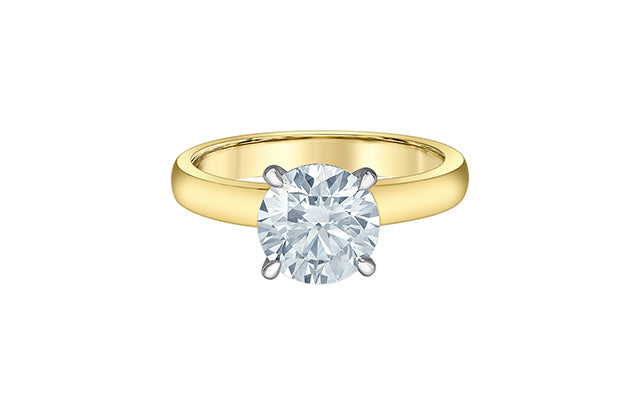 Ring -  Round Cut Laboratory Grown Diamond -  14KT Yellow and White Gold | 2.00CT