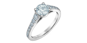 Ring -  Round Cut Laboratory Grown Diamond -  14KT White Gold | 1.50ct Round Cut TW
