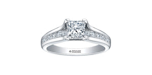 Ring - Natural Princess Cut  Maple Leaf Diamonds - 18kt White Gold  | ML119