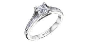 Ring - Natural Princess Cut  Maple Leaf Diamonds - 18kt White Gold  | ML119