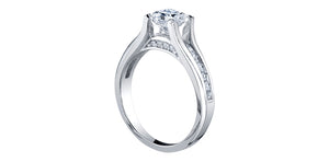 Ring - Natural Princess Cut  Maple Leaf Diamonds - 18kt White Gold  | ML119