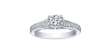 Charger l&#39;image dans la galerie, Ring - Natural Round Cut  Maple leaf diamonds - 18KT White Gold | R3367WG/75-18
