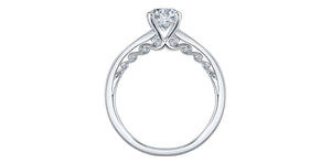 Ring - Natural Round Cut  Maple leaf diamonds - 18KT White Gold | R3367WG/75-18