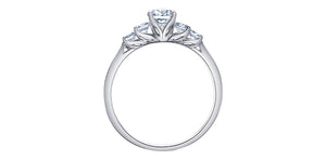 Ring - Natural Round Cut  Maple Leaf Diamonds - 18kt White Gold  | ML145W80