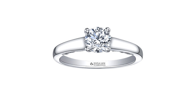 Ring - Natural Round Cut  Maple Leaf Diamonds - 18kt White Gold  | ML163W50