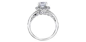 Ring - Natural Round Cut  Maple leaf diamonds - 18kt White Gold  | R3542WG/90-18