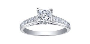 Ring - Natural Princess Cut  Maple Leaf Diamonds - 18kt White Gold  | ML213W125