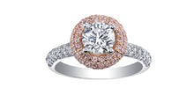 Load image into Gallery viewer, Ring - Natural Round Cut  Maple Leaf Diamonds - 18kt White Gold / 14kt Rose Gold | ML256W195
