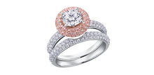 Charger l&#39;image dans la galerie, Ring - Natural Round Cut  Maple Leaf Diamonds - 18kt White Gold / 14kt Rose Gold | ML256W195
